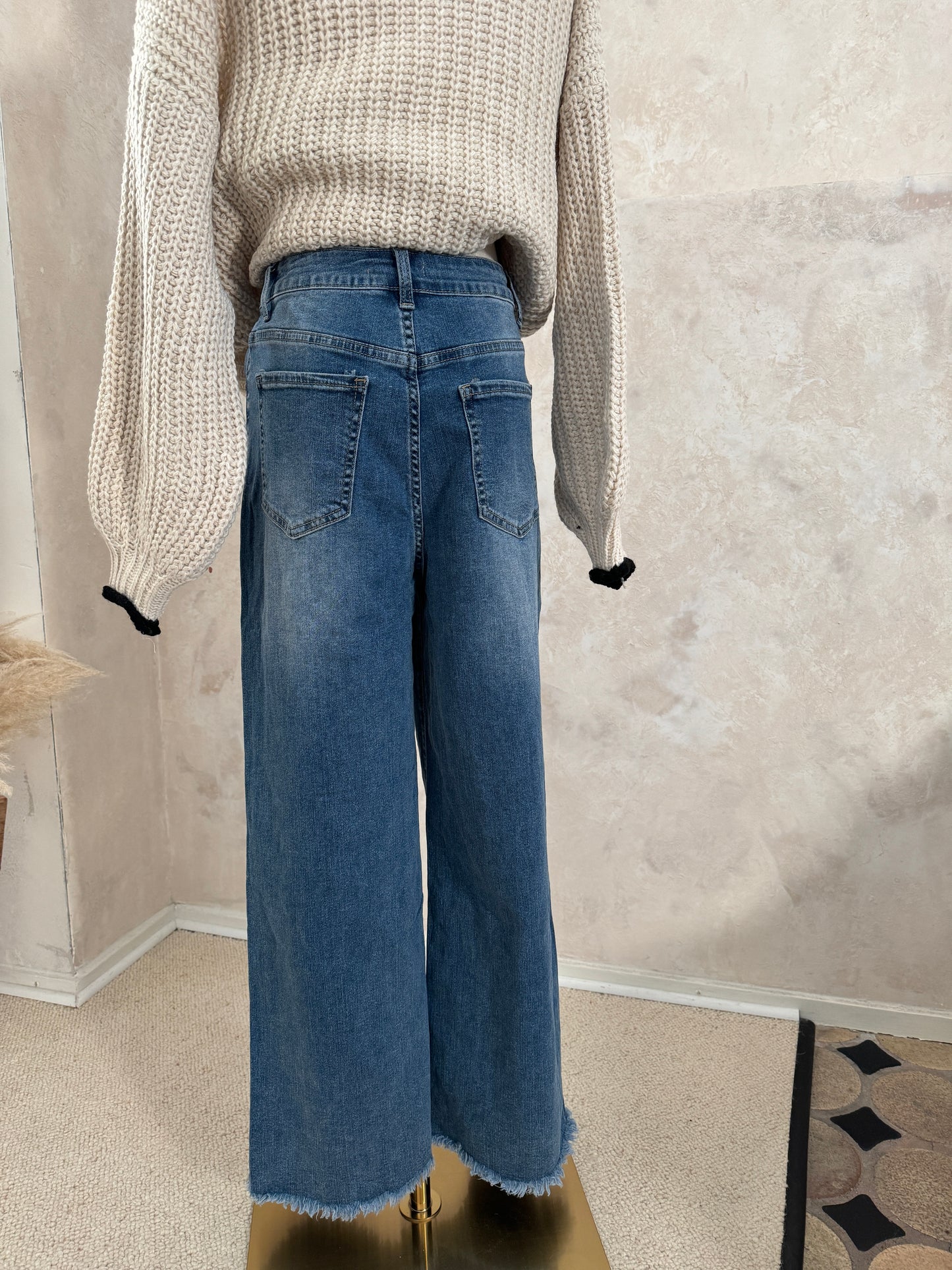 Jeans Wied Leg mit ungesäumten Saum