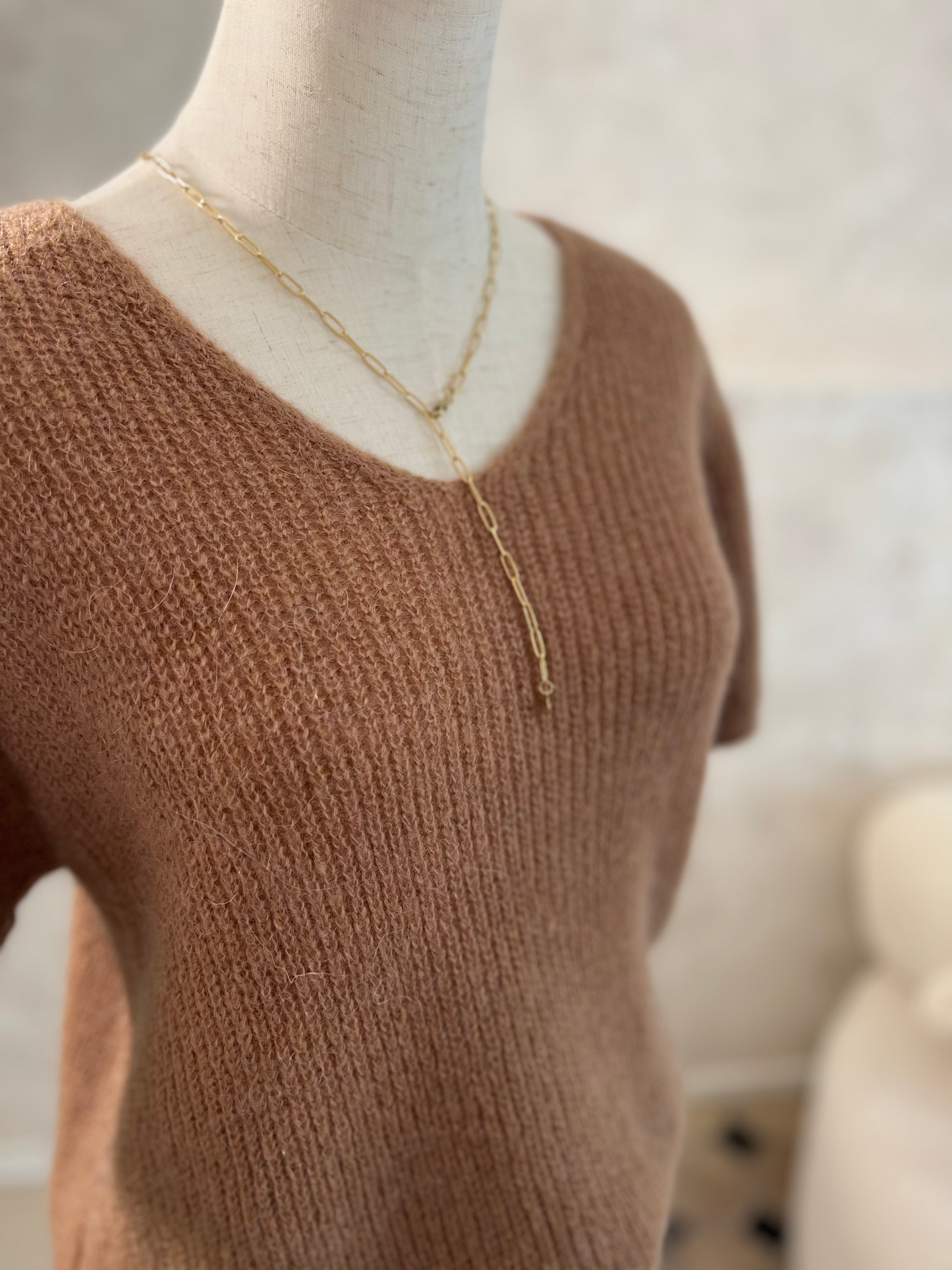 Kurzarm Pullover Feinstrick verschiedene Farben