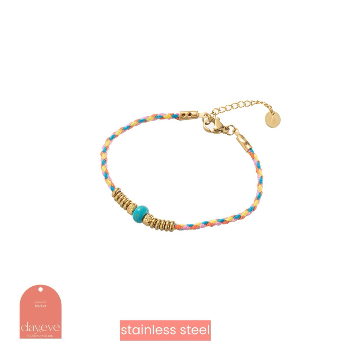 Damen Armband Blau Pink Gold