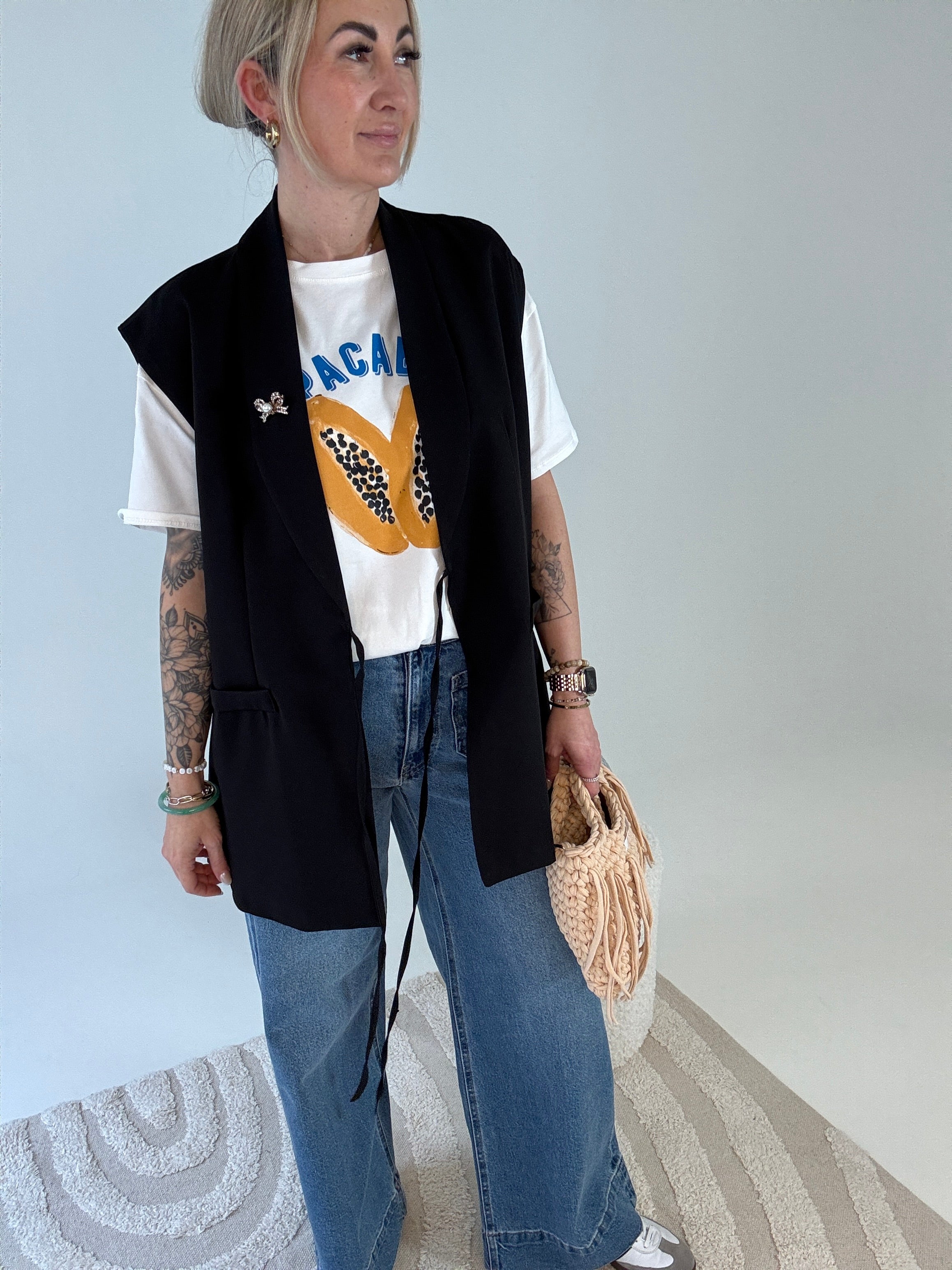 Ärmellose Blazer Weste
