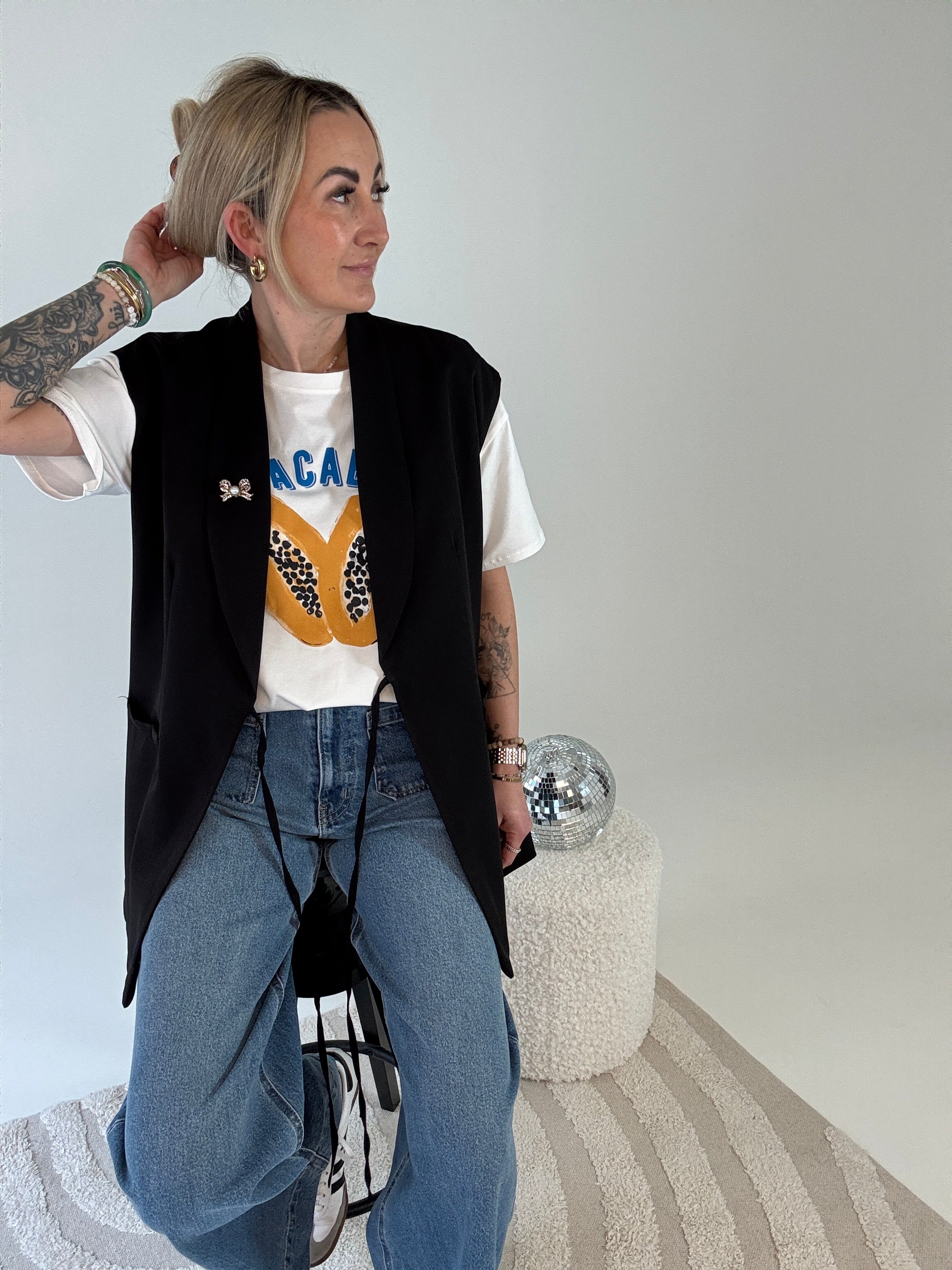 Ärmellose Blazer Weste