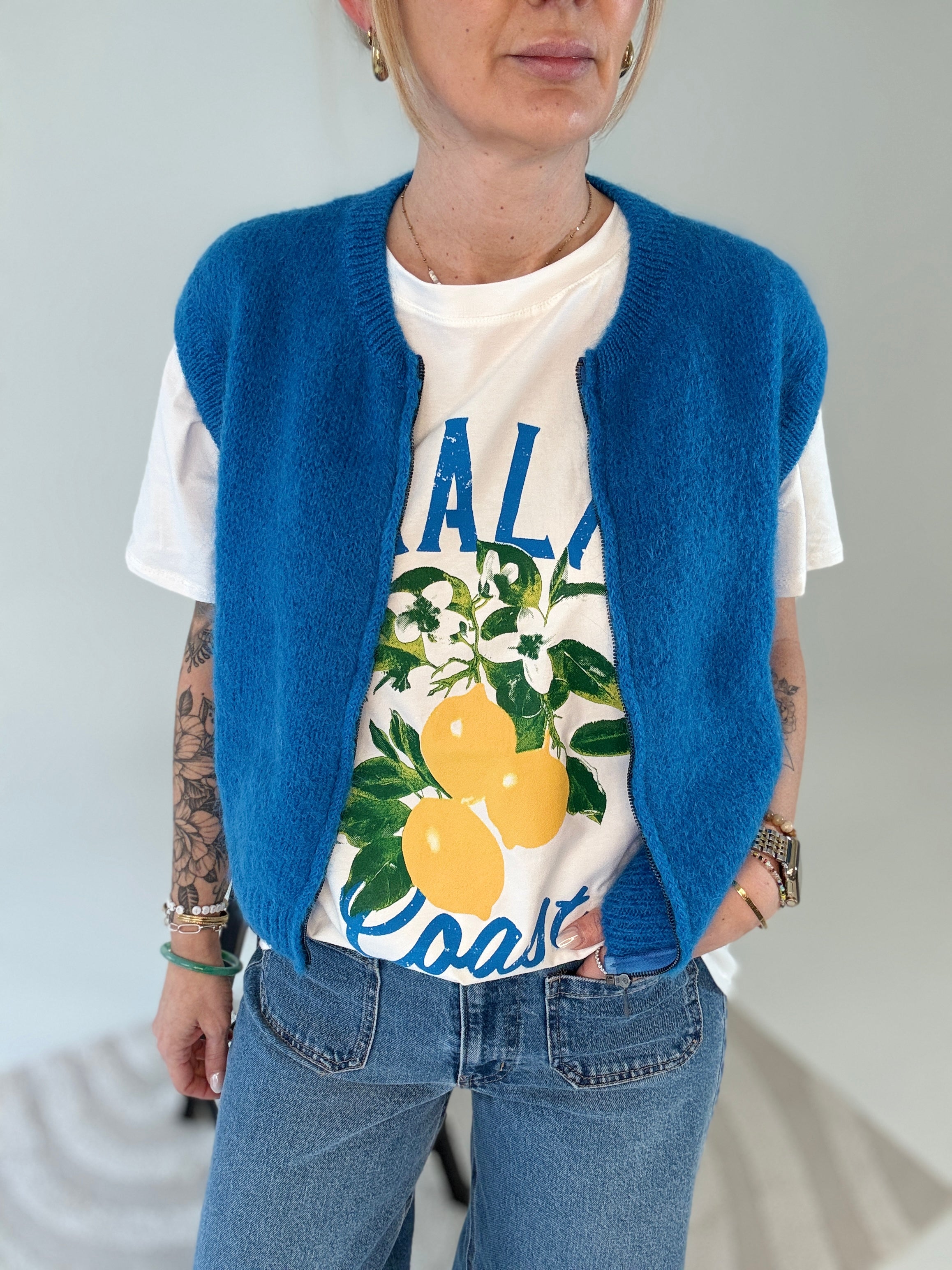 Ärmellose Weste Mohair