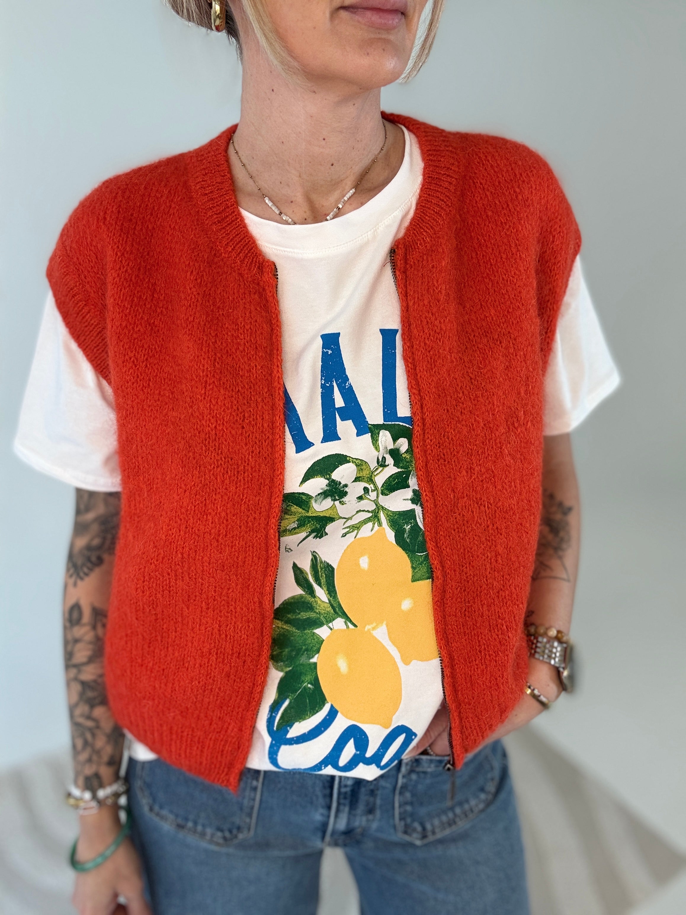Ärmellose Weste Mohair