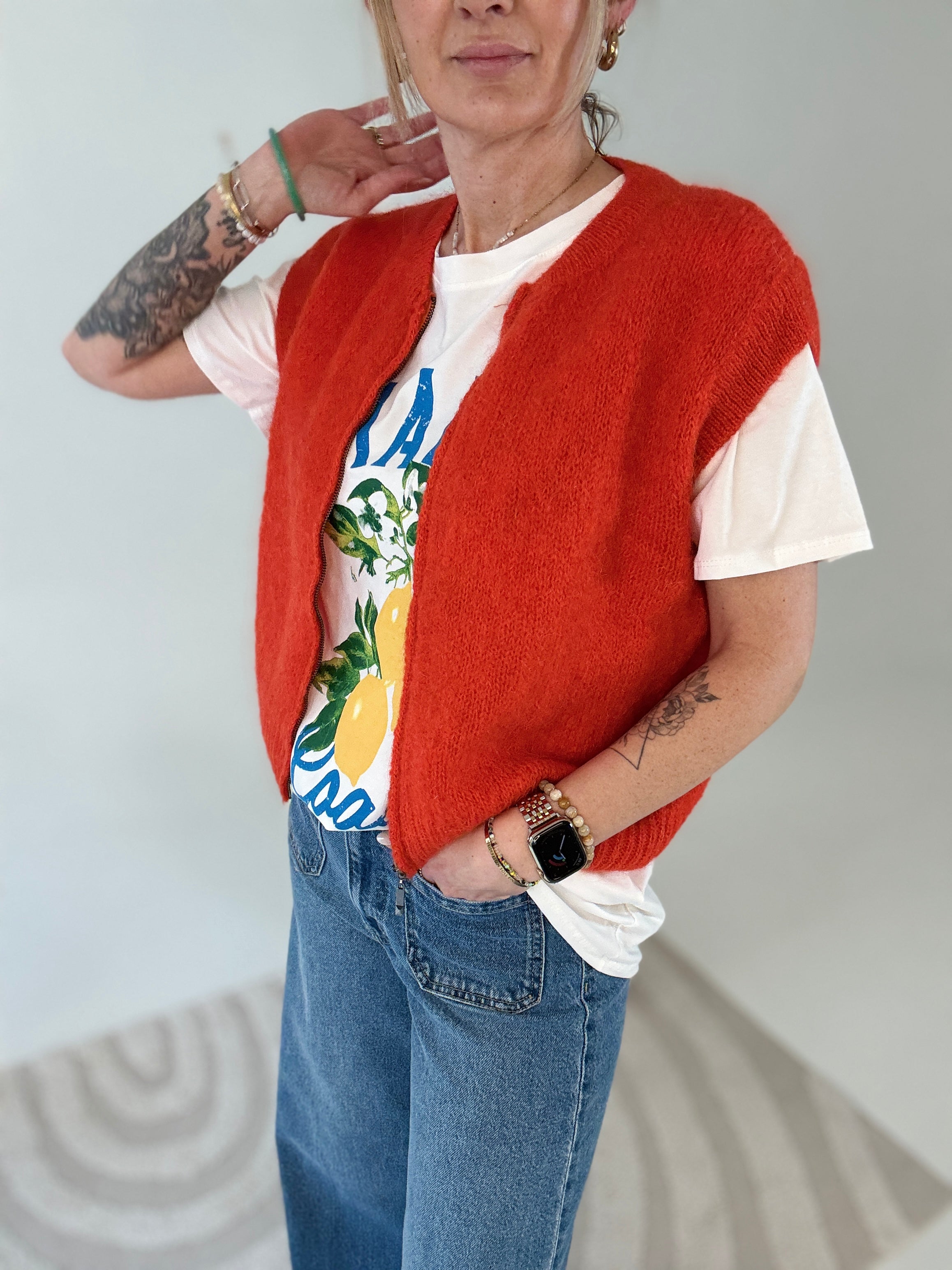 Ärmellose Weste Mohair