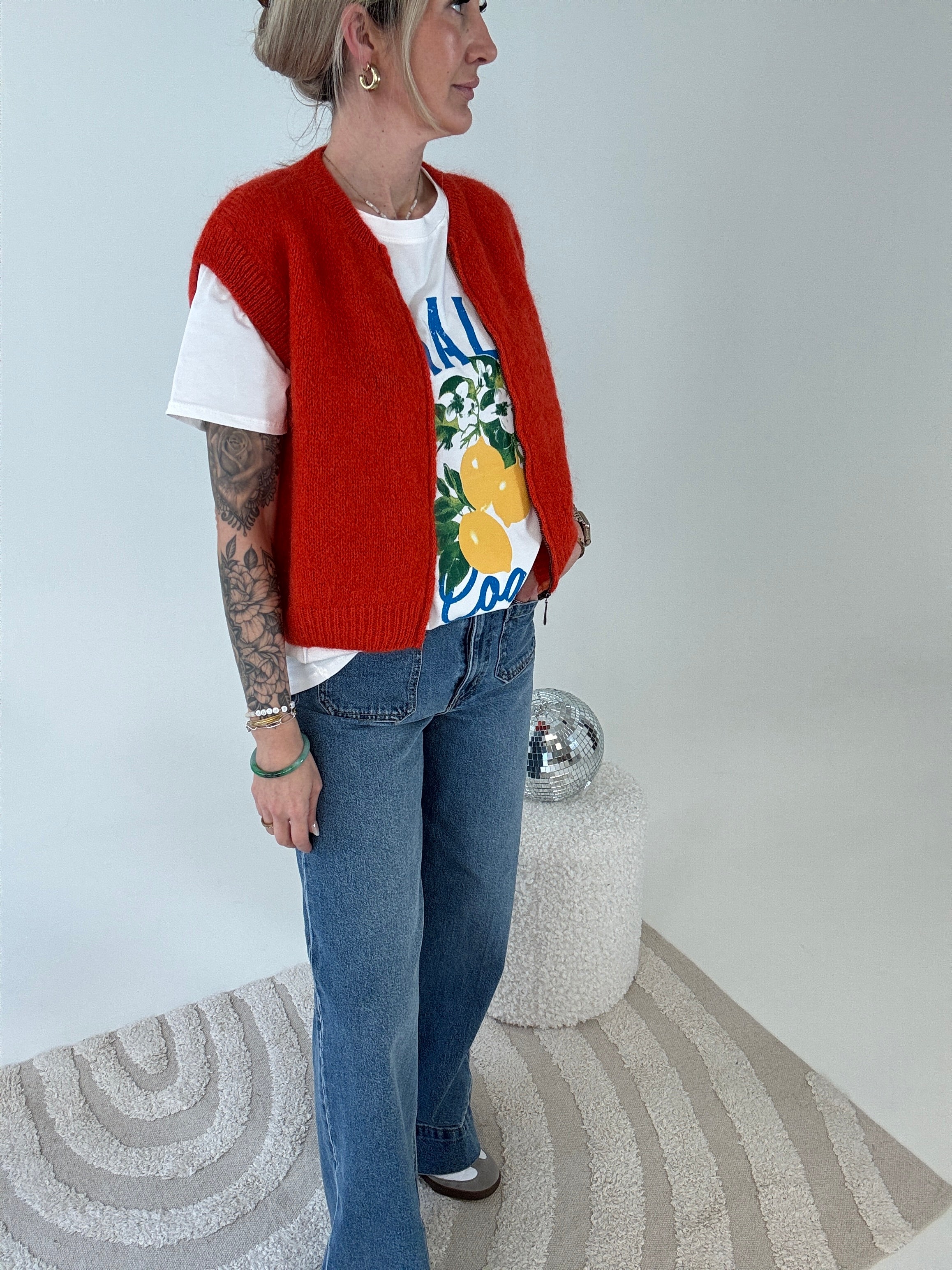 Ärmellose Weste Mohair