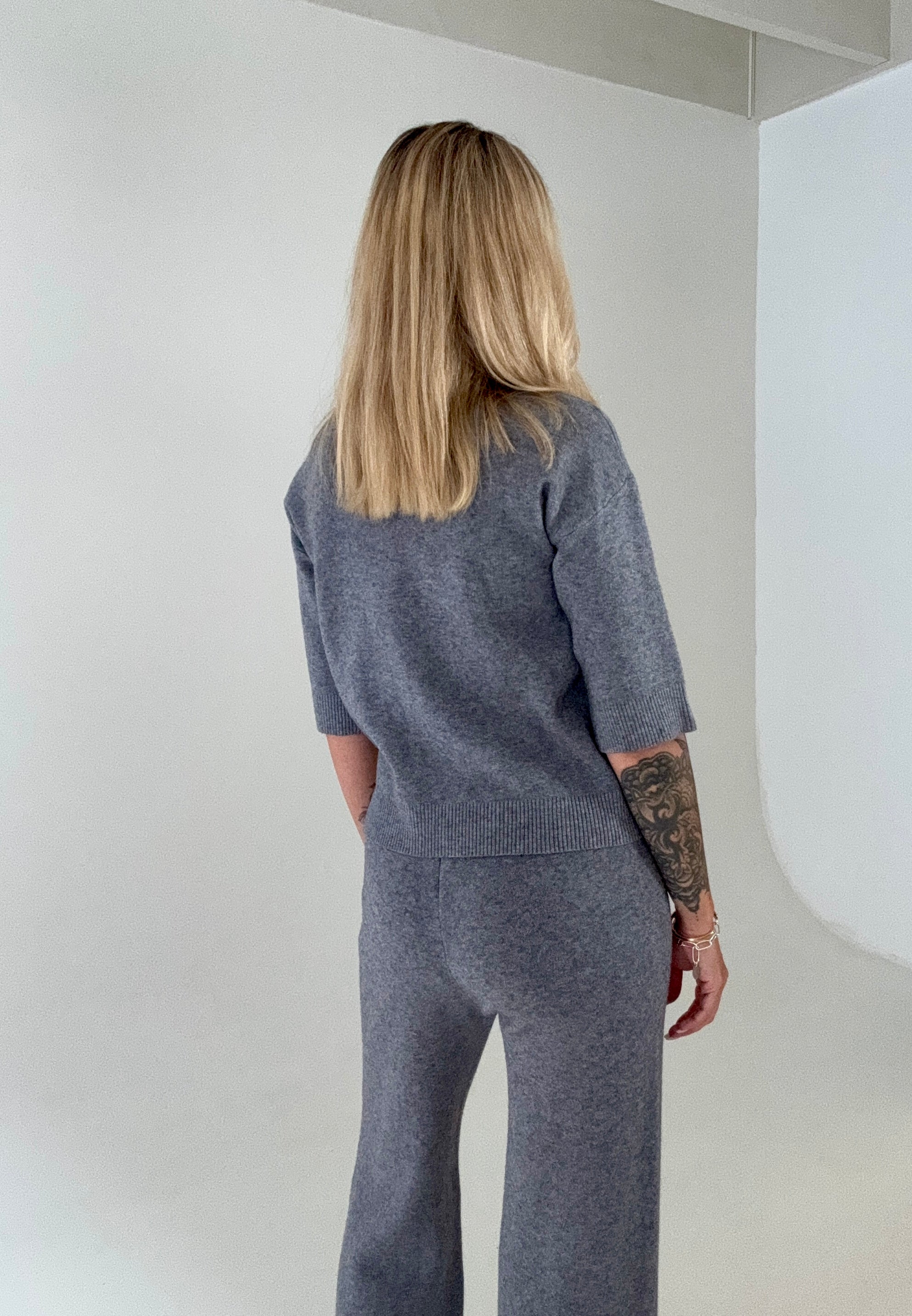 Damen Strick Set 2 Teilig Hose & Oberteil