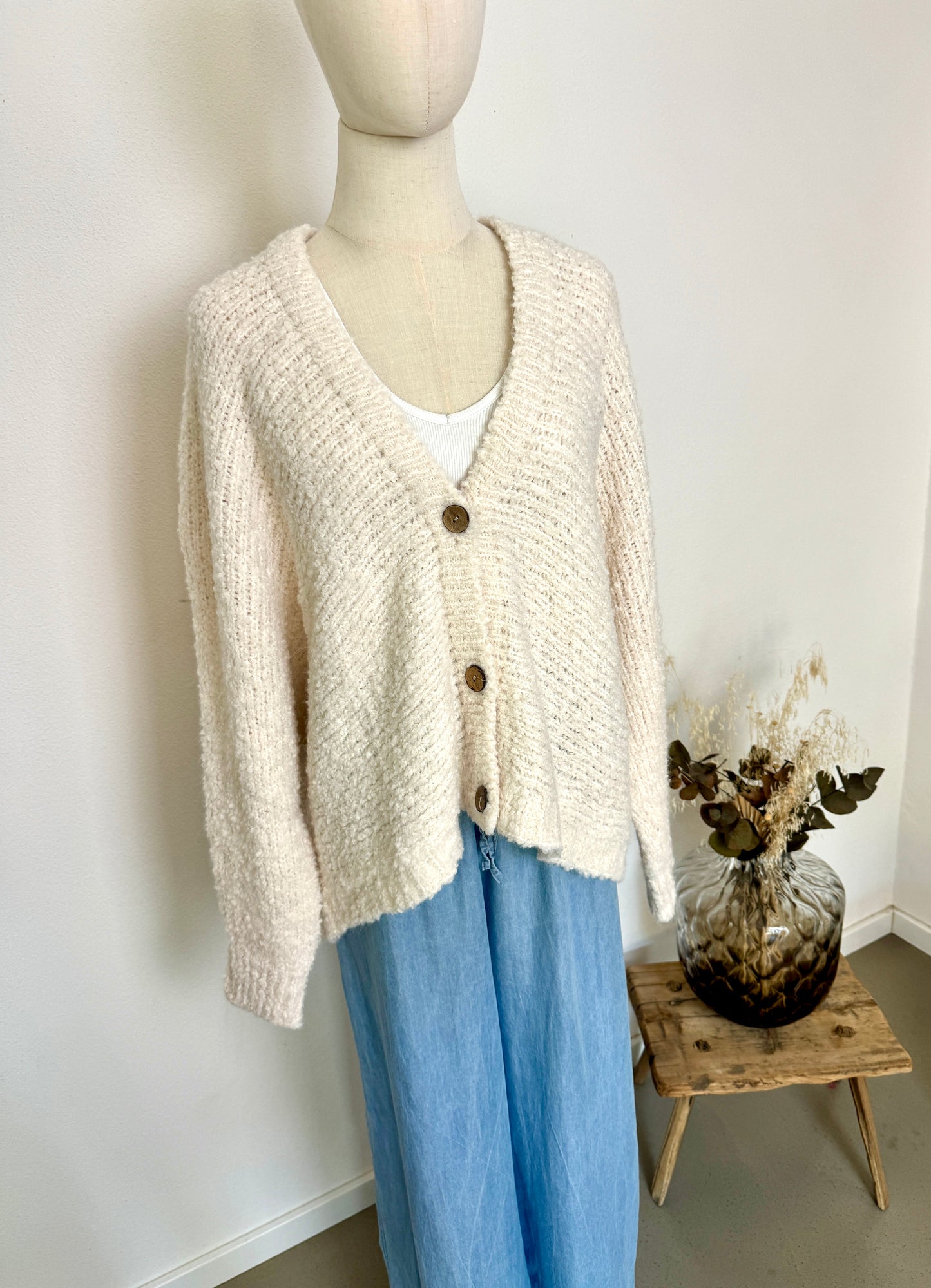 Strickjacke Oversize V Ausschnitt