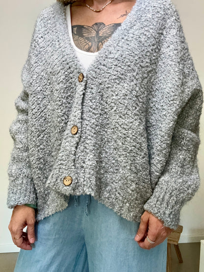 Strickjacke Oversize V Ausschnitt