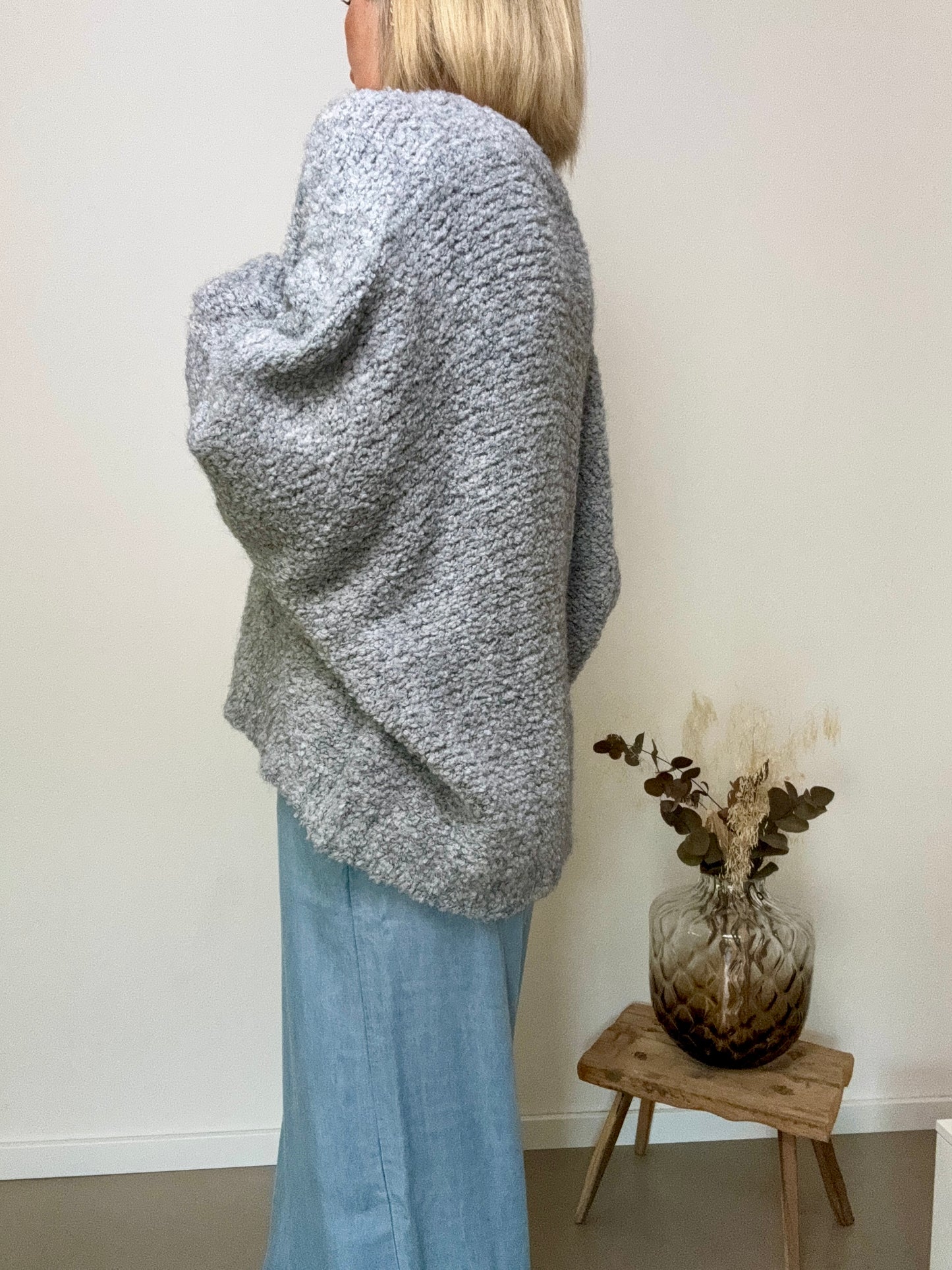 Strickjacke Oversize V Ausschnitt