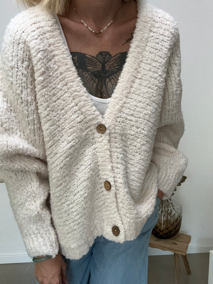 Strickjacke Oversize V Ausschnitt