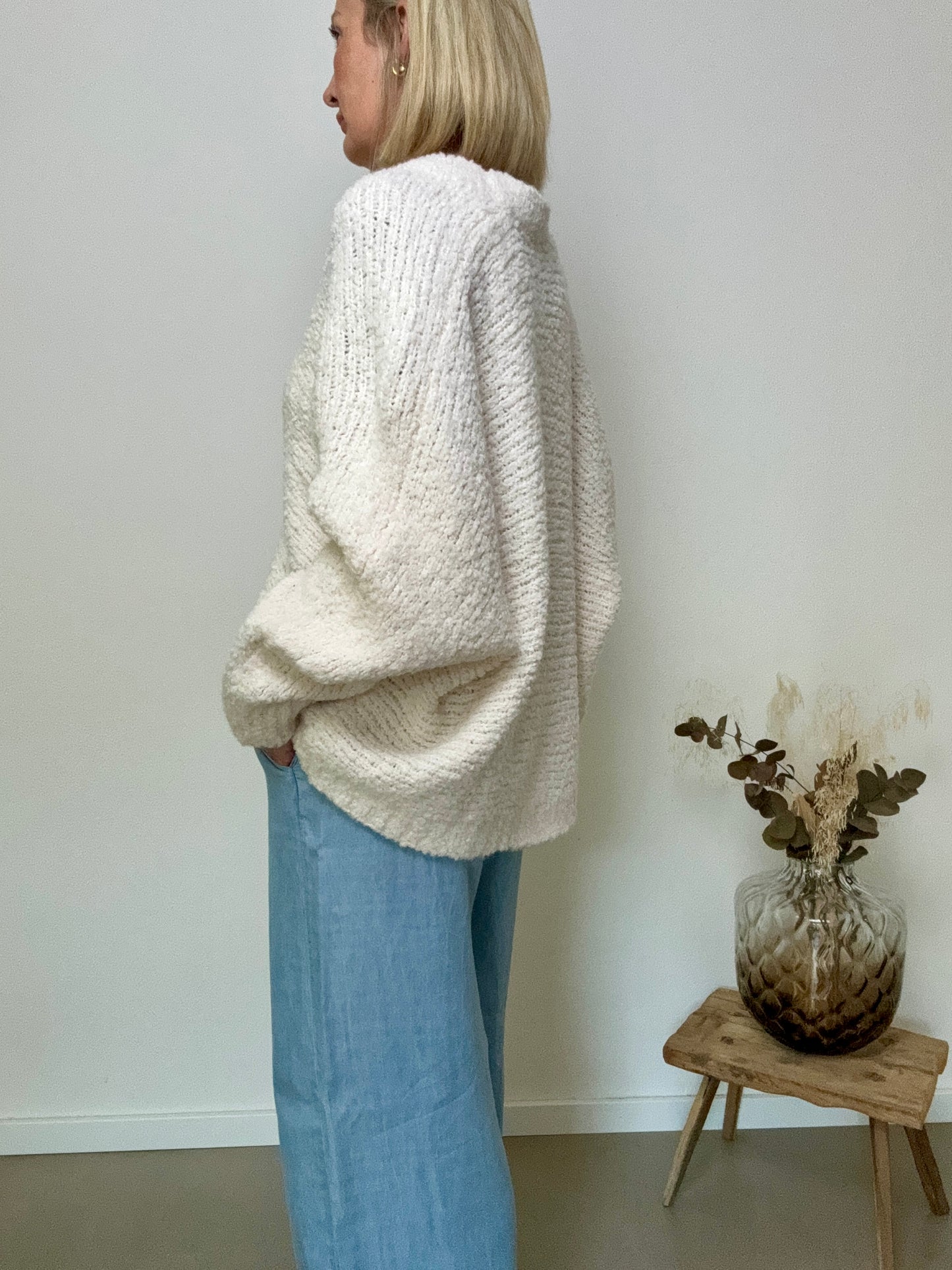 Strickjacke Oversize V Ausschnitt