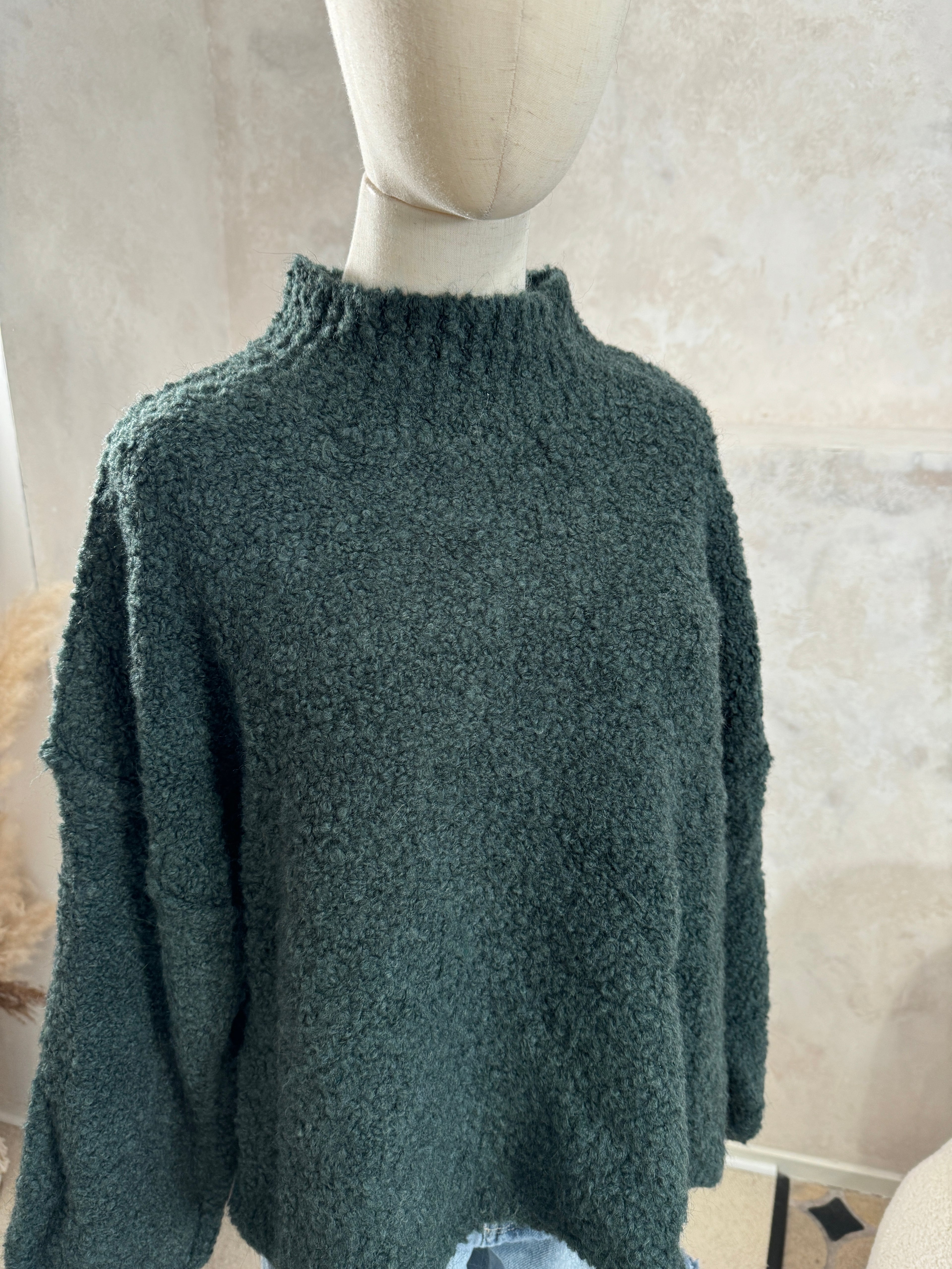 Strickpullover mit stehendem Kragen
