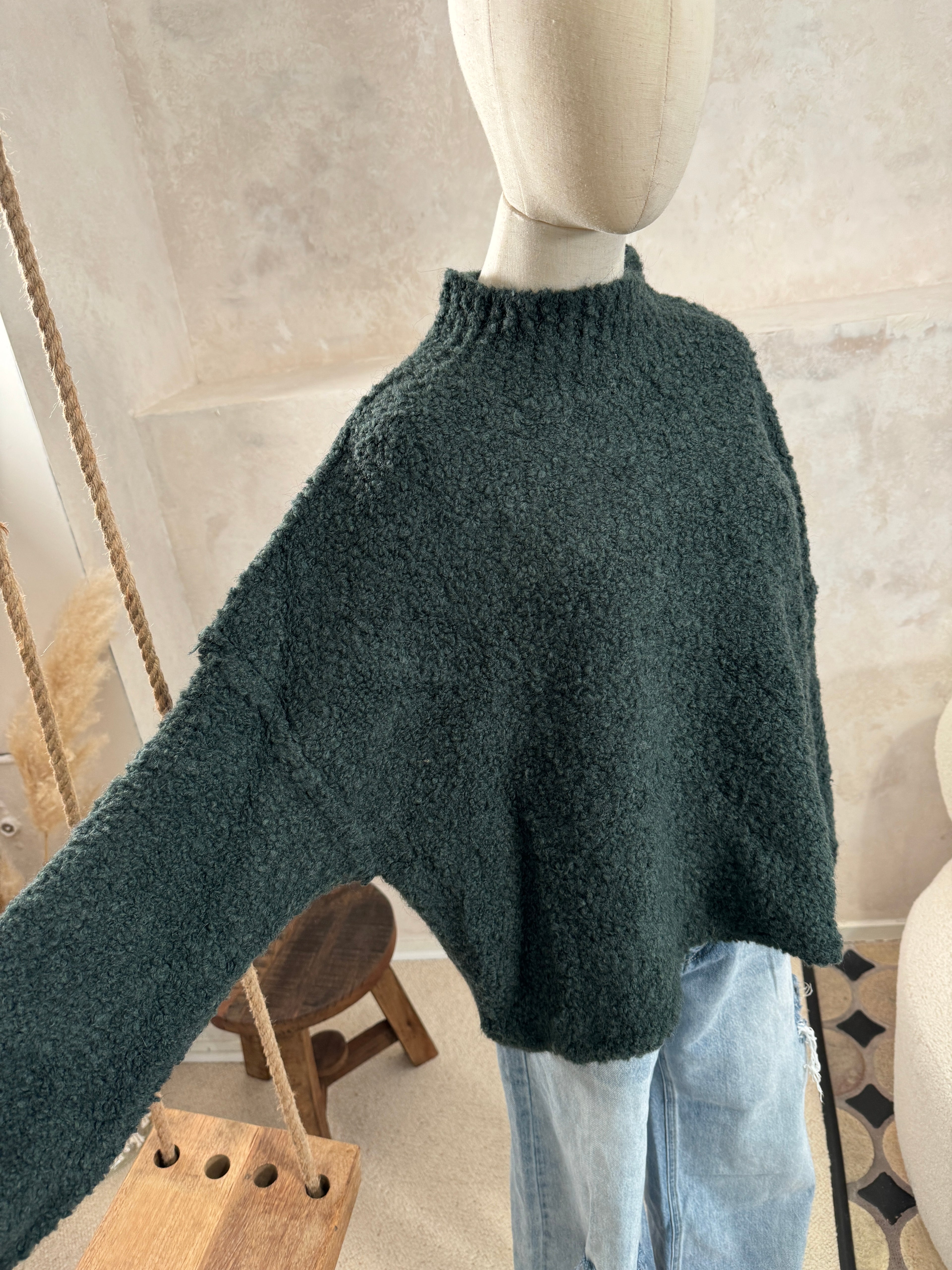 Strickpullover mit stehendem Kragen