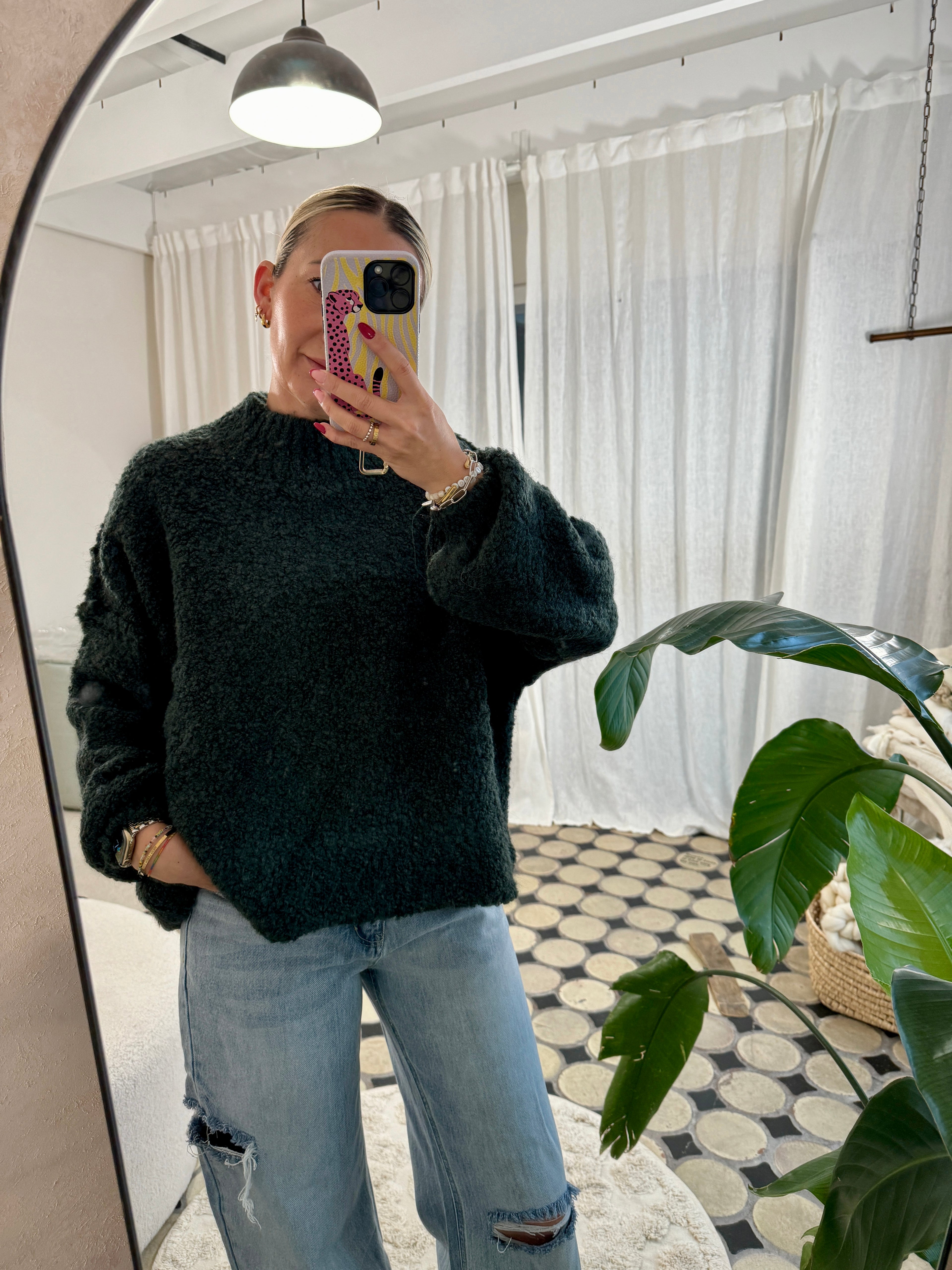 Strickpullover mit stehendem Kragen