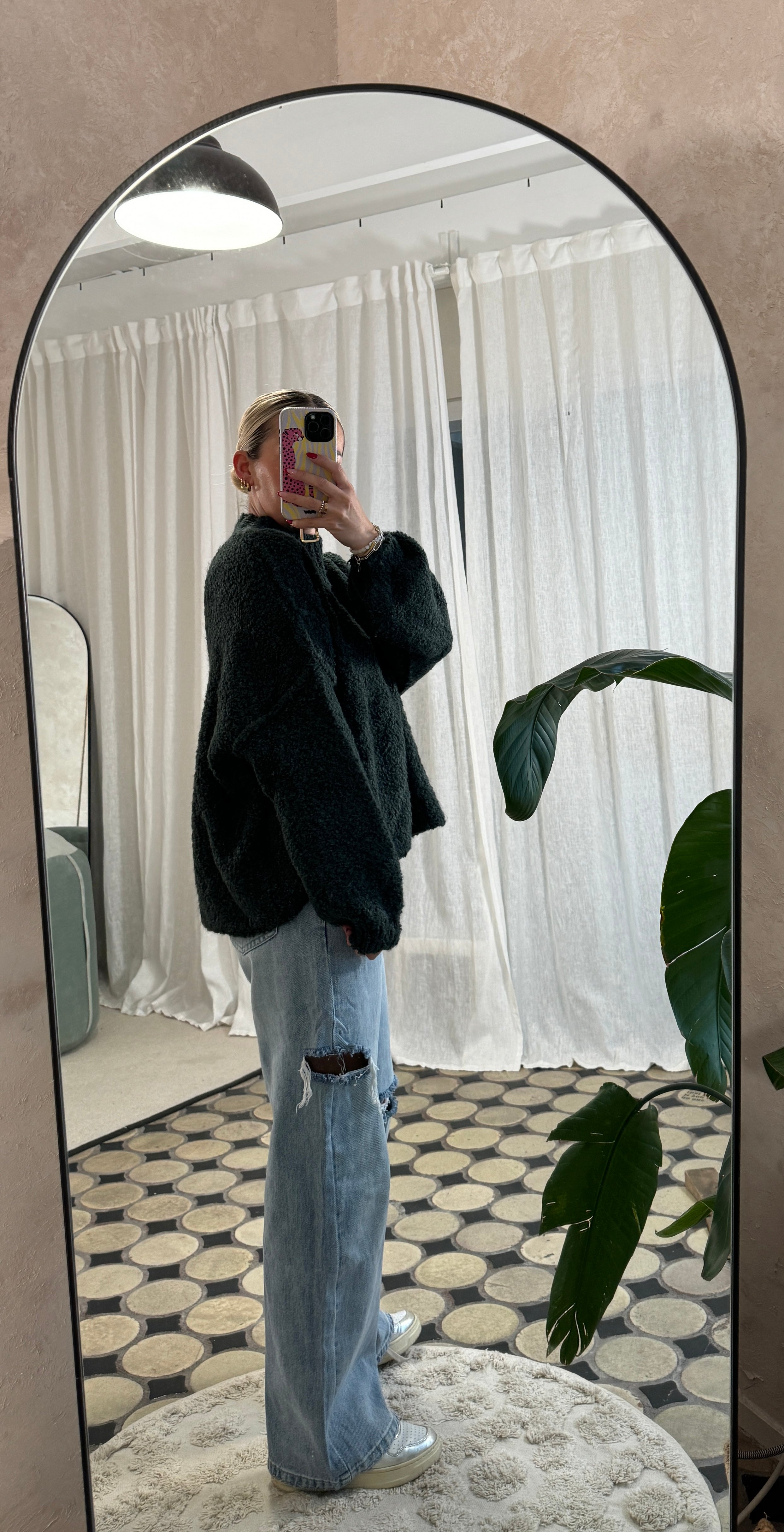 Strickpullover mit stehendem Kragen