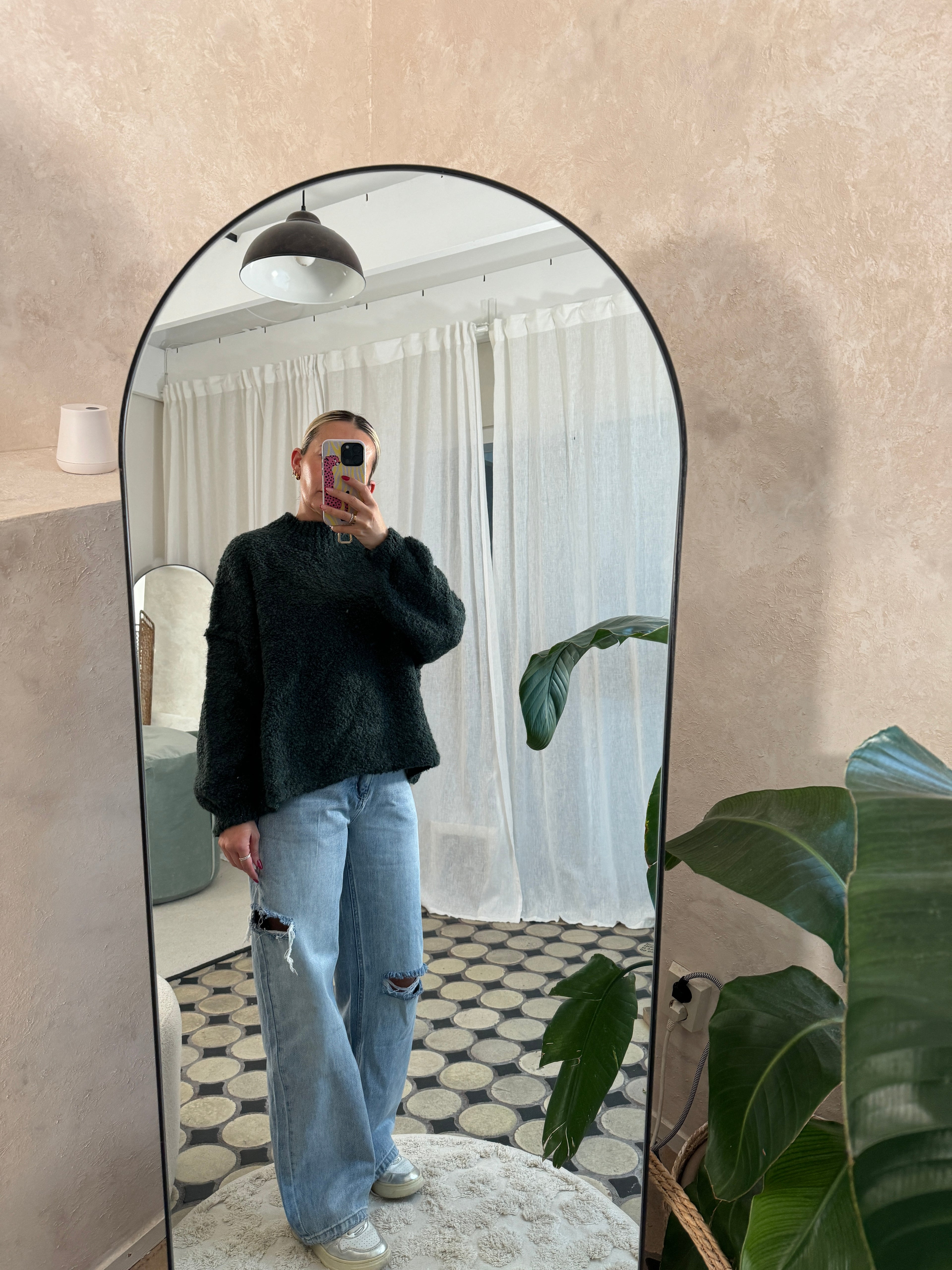 Strickpullover mit stehendem Kragen