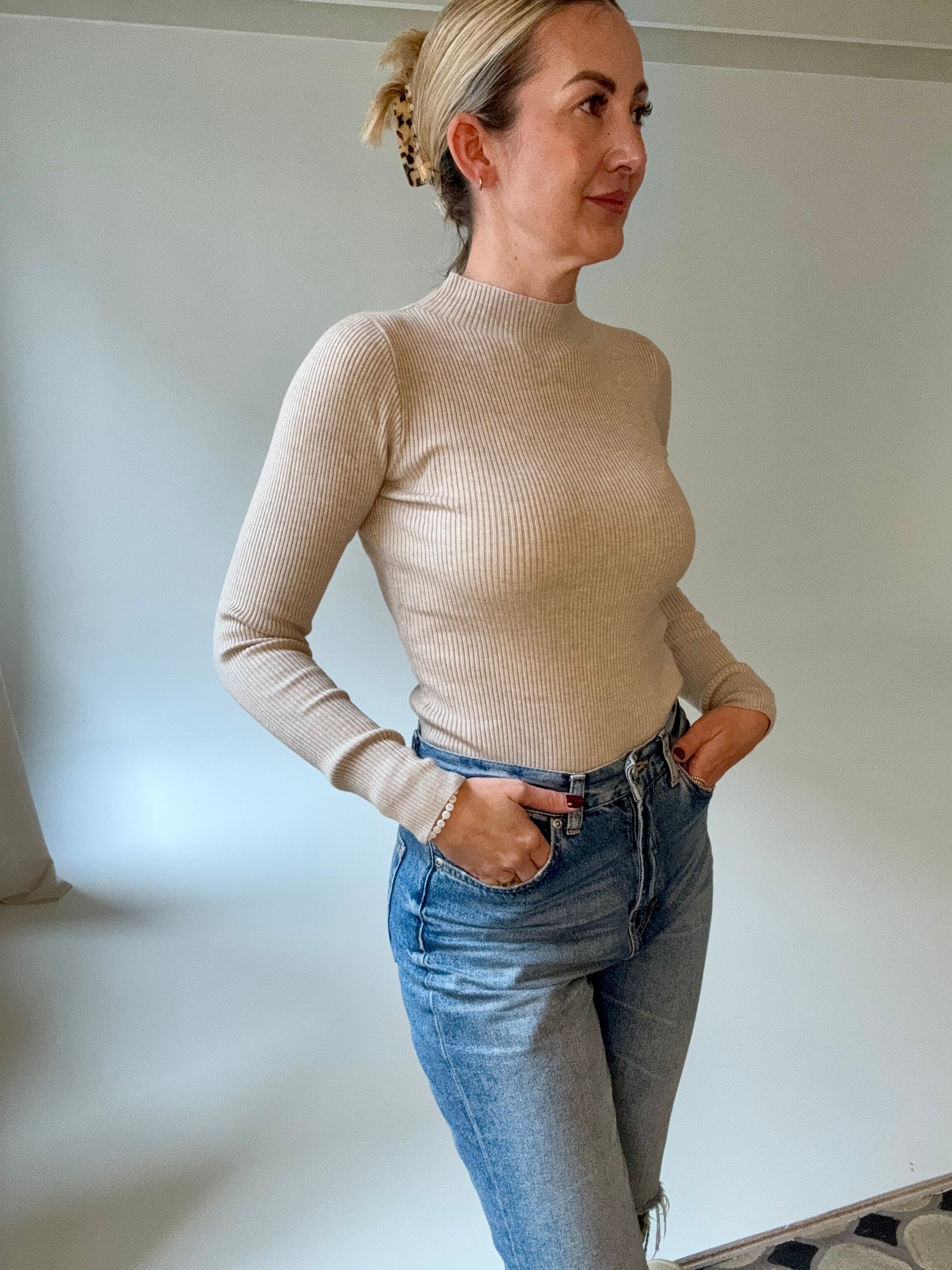 Longsleeve gerippt verschiedene Farben