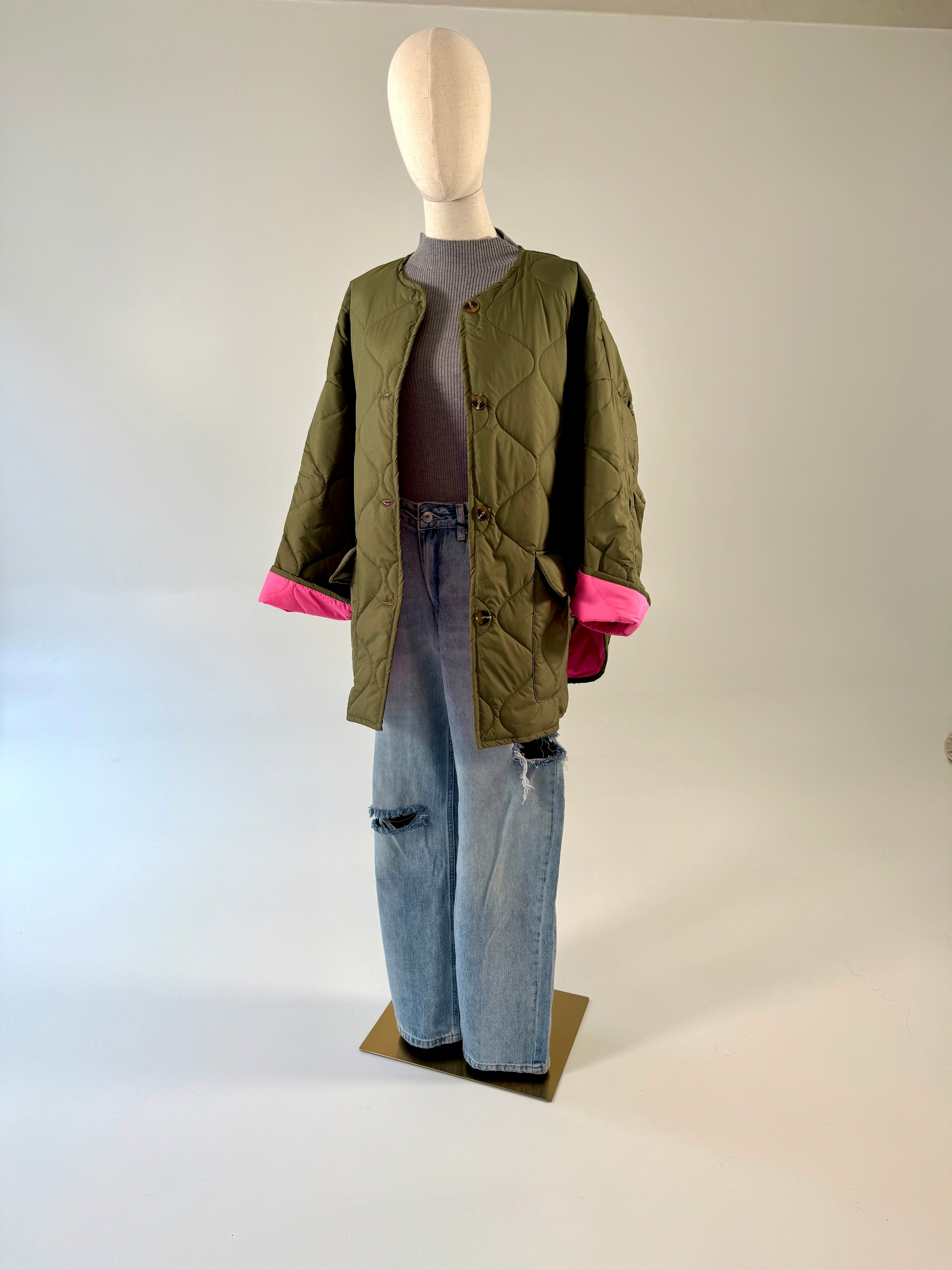 Jacke Oversize Khaki Pink