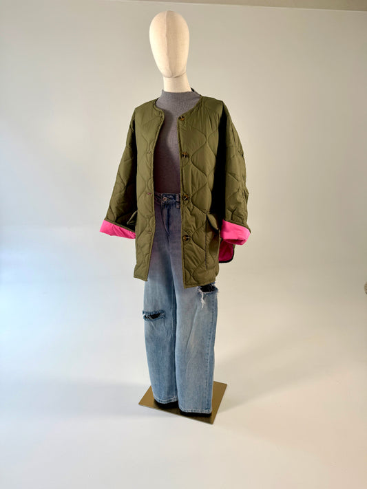 Jacke Oversize Khaki Pink