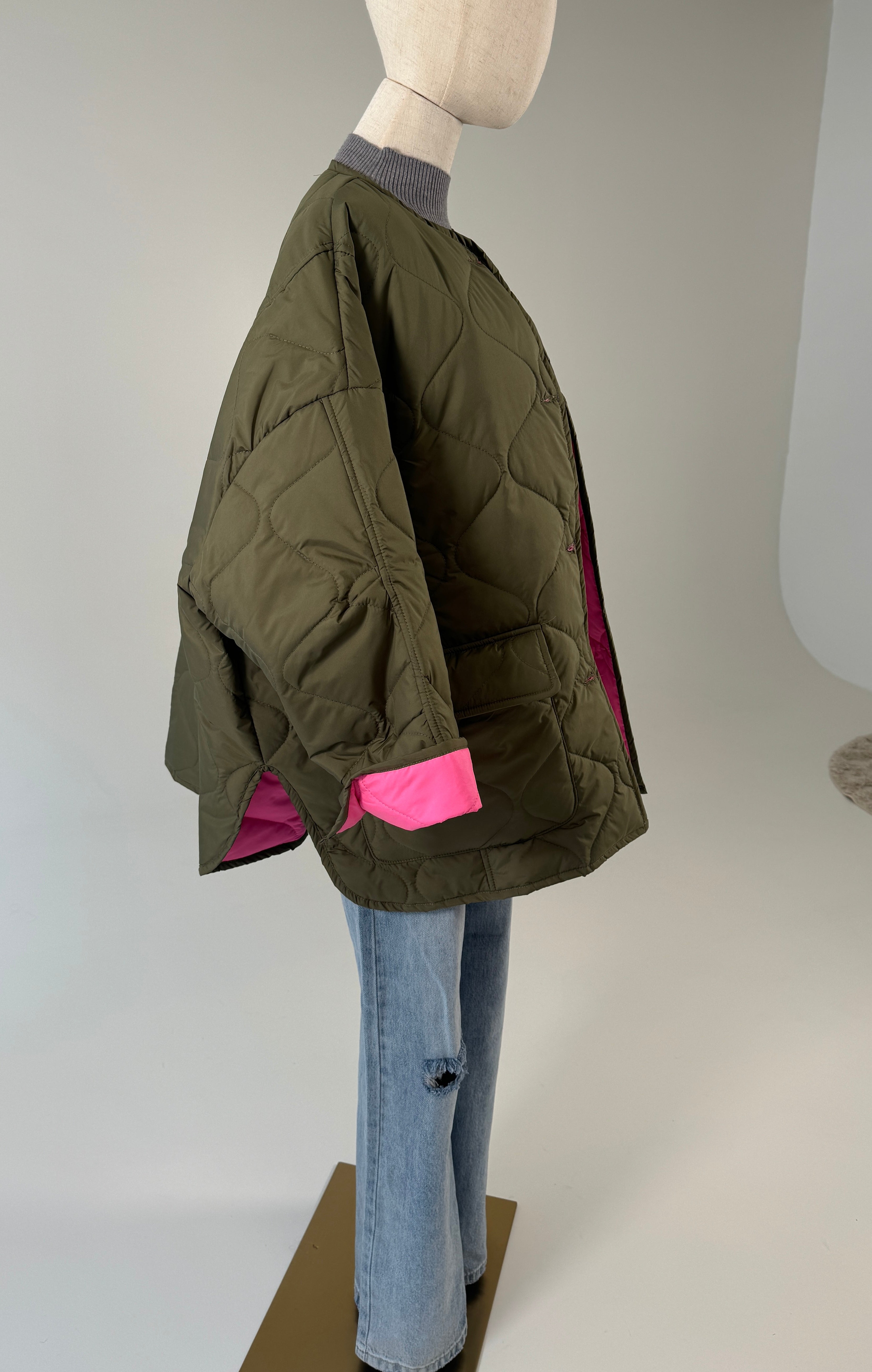 Jacke Oversize Khaki Pink