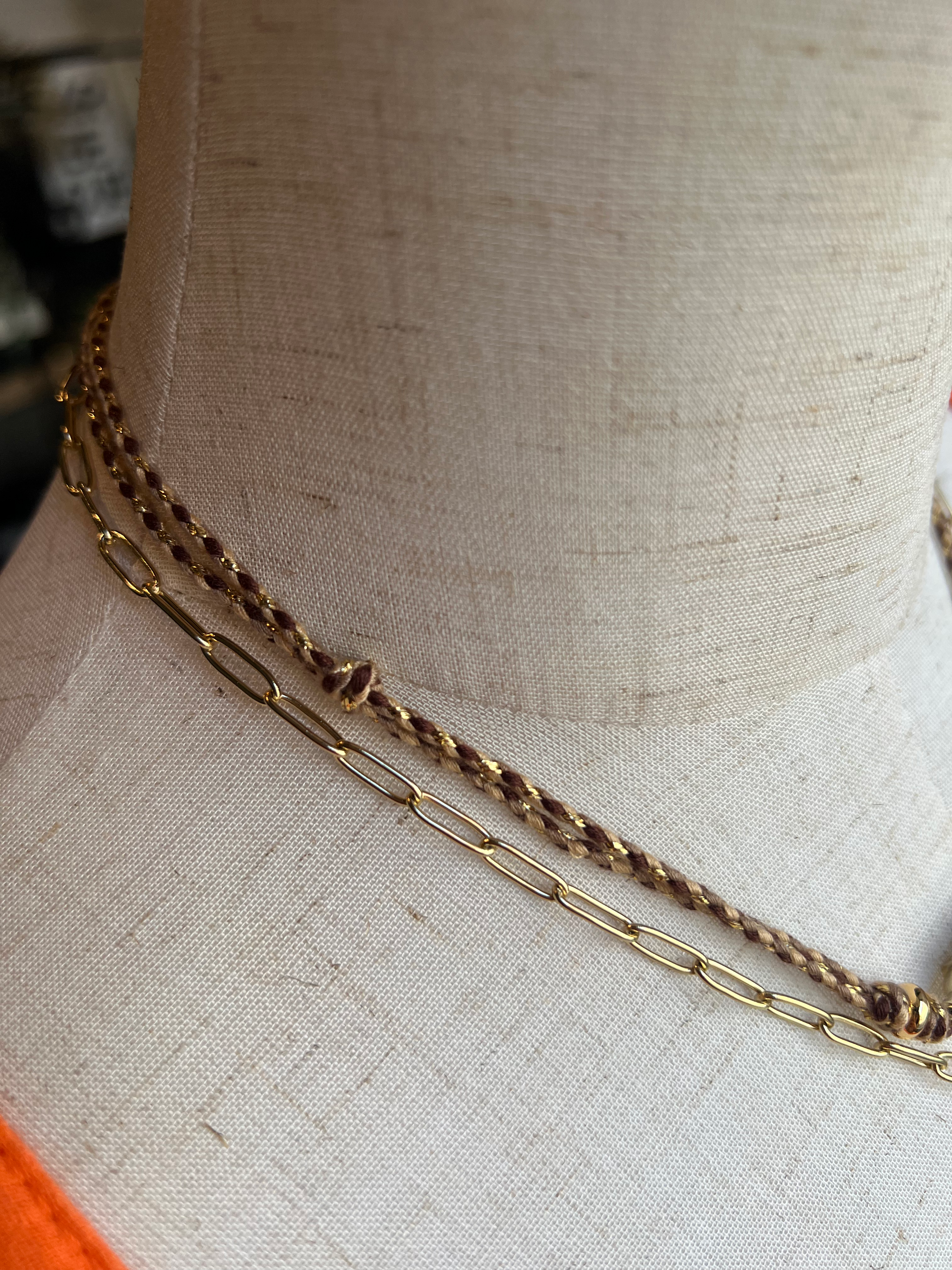 Kette Lucky Braun Nude verstellbar