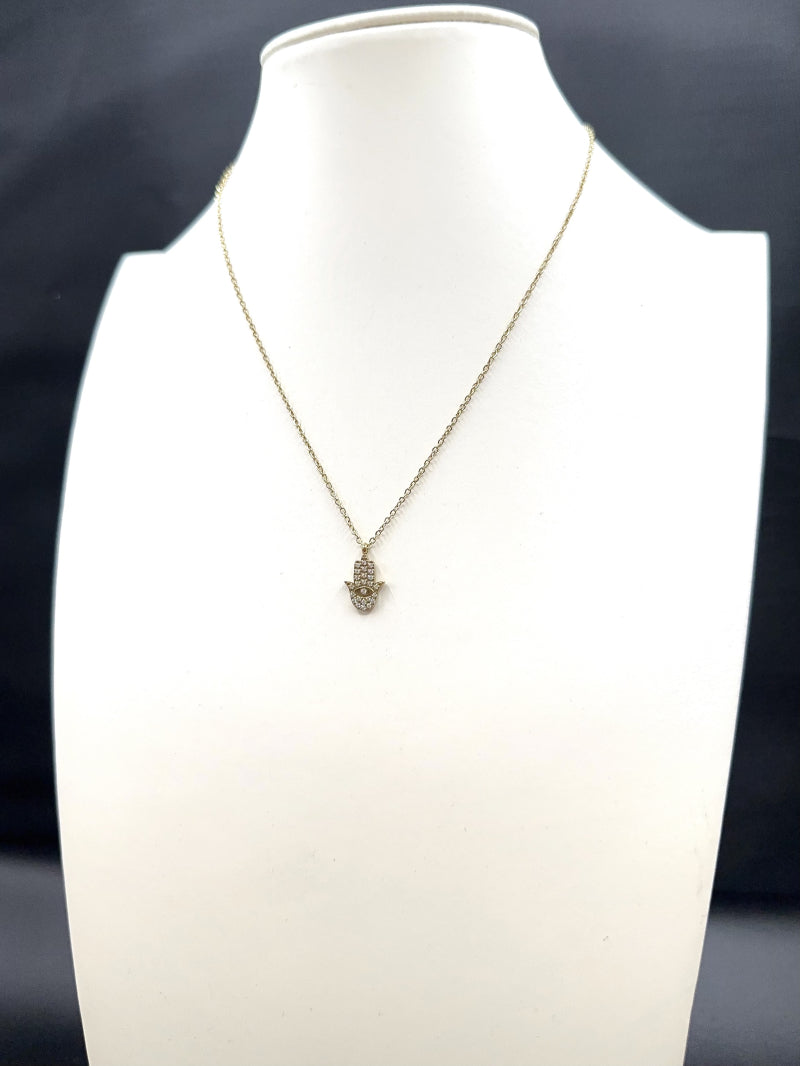 Feine Edelstahlkette Hand Hamsa