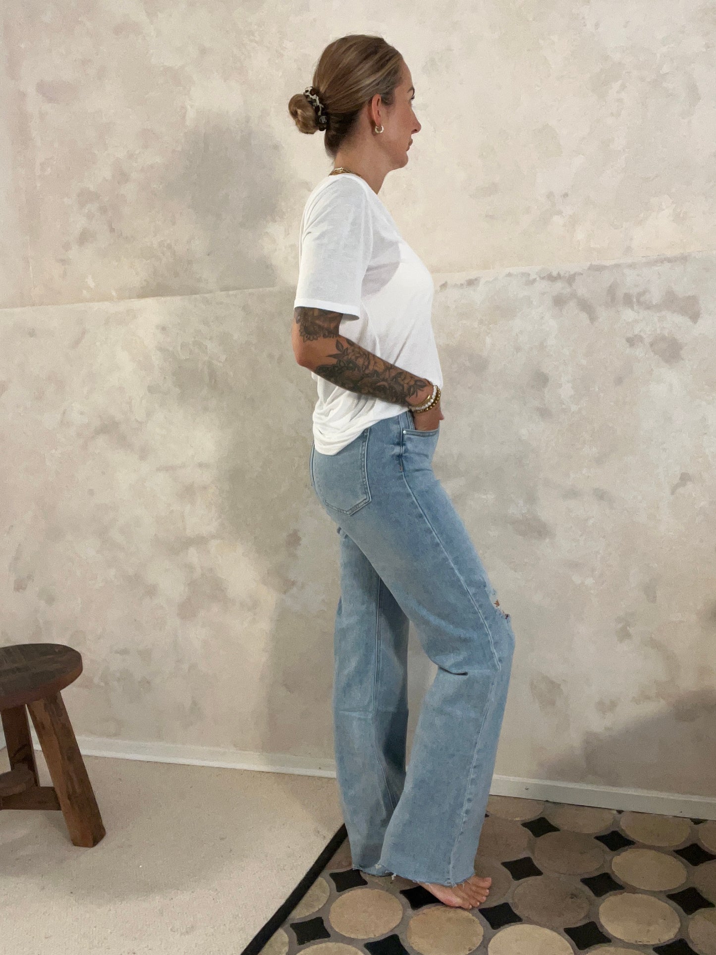 Wide Leg Jeans Destroyed 34-42