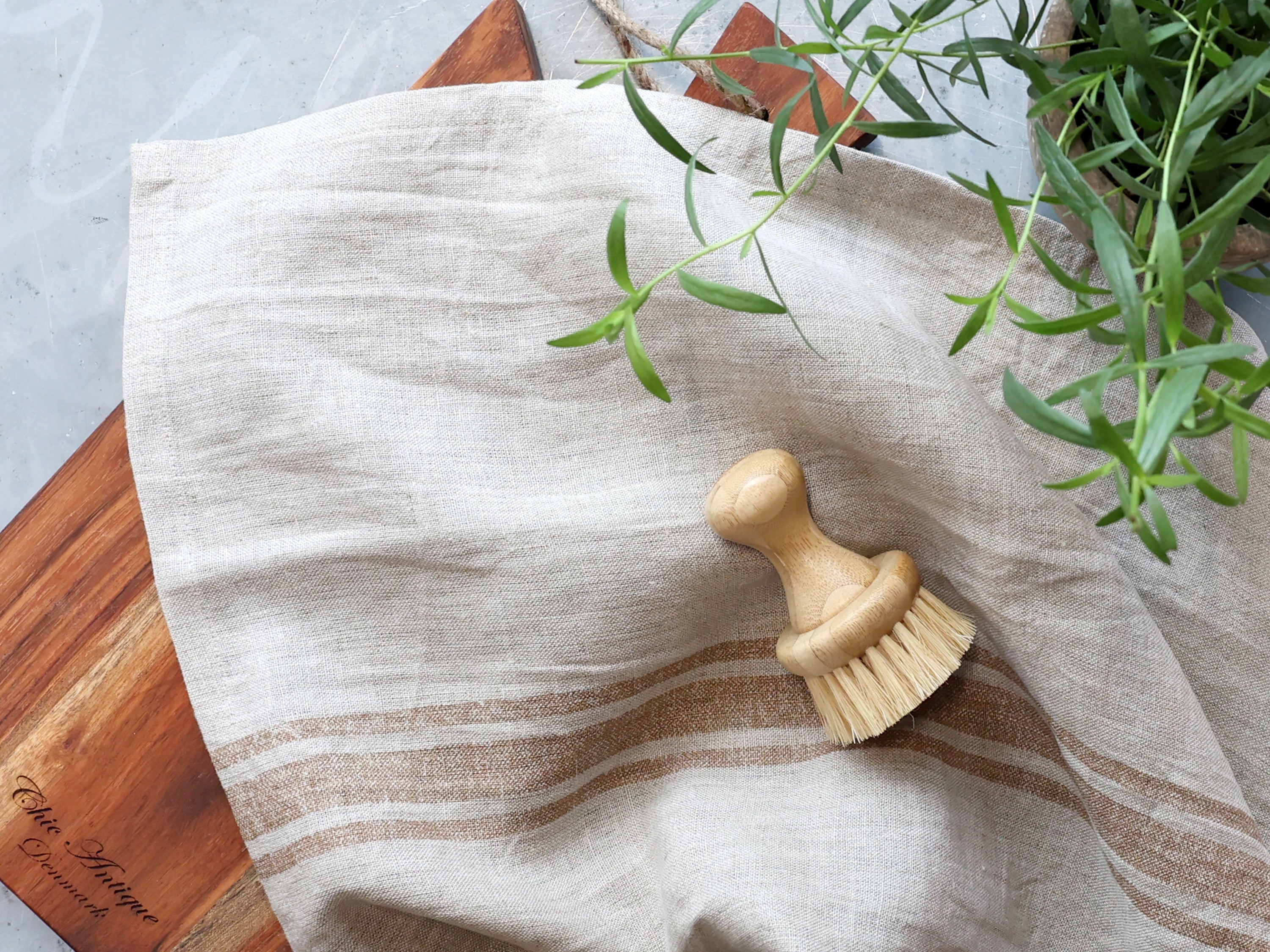 Geschirrtuch Leinen Natur Beige